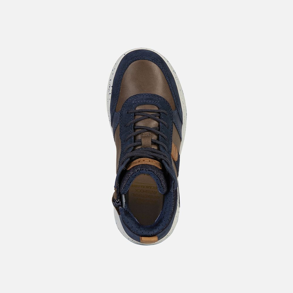 Geox Erkek Çocuk Spor Ayakkabı Koyu Kahverengi/Lacivert - Astuto - NIA-697302